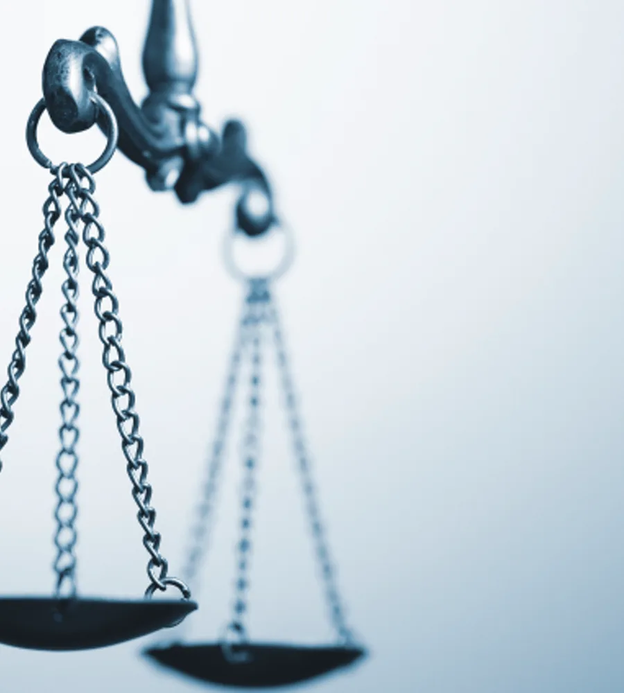 Detail of balanced legal scales